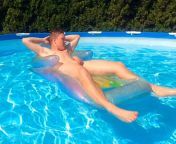 Naked backyard pool from naked teen pool