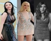 Daily blowjob, daily handjob and daily creampie. Emma Dumont, Anya Taylor-Joy and Katherine McNamara, choose your combinations from dumont