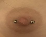 Is my nipple pierced too deep? Pierced around 2 weeks ago. I thought that the entire bar being covered by my nipple was a cause of swelling and would go down in a few days but hasnt. Im scared of it getting worse because Ive heard that a nipple can gro from nipple pierced