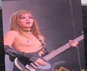Great on-stage topless pic of Victoria De Angelis (Bassist from Maneskin) from maneskin