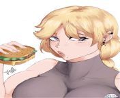 just an anime girl eating a cheeseburger (oc christina) from happy young poor lower caste indian street girl eating a slice of c041gr jpg