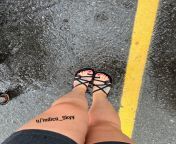 Wet feet in sandals caught in the rain today ?? from busty alice amter gets caught in the rain in larchmont village in los angeles