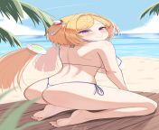 Aki Rosenthal at the Beach [Hololive] from smol shark gura gets fucked hard at the beach hololive