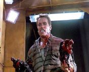 In Total Recall after Quaid/Hauser brutally kills head henchman Richter via elevator he quips See you at the party Richter!, a callback to an earlier scene where Richter taunts him with the same line. This is a dick move though as he knows that Richterfrom deborah richter