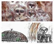 Zimbabwe school landing vs Australian rock paintings, briefly talked about on Joe rogan podcast with James Fox and Jacque Vallee from zimbabwe school sex