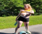 If youre out for a walk in my area you just might see a topless milf riding a onewheel from karesma nakedvillage milf
