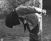 General Anton Dostler after his execution; Dec 1945. He ordered the execution of 15 captured U.S. soldiers sent to demolish a tunnel used as a supply route during the Italian Campaign. Upon learning of their mission, Dostler ordered their execution withou from execution