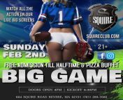 Watch all the Big Game Action at The Squire February 2nd from big six action