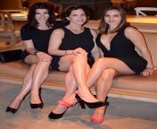Daughter 1 + Mom + Daughter 2 in V-Neck Cleavage dress. All showing legs. [3] from mom daughter handjob