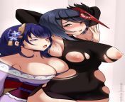 Raiden Shogun Baal &amp; Kujou Sara [Genshin Impact] from genshin impact pov sex with raiden shogun baal 3d hentai