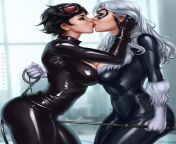 Cat woman and black cat (Dandonfuga) [DC/Marvel] from woman breastfeeding her cat