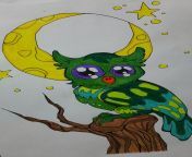 I colored a slime owl from intip bocil main slime