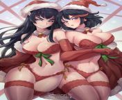 Merry Christmas from (Satsuki and Ryuko Matoi) to all the horny boys out there hehe, I hope you enjoy jerking off to these and your favorite gals, ejaculate as much as you can as a gift to them~ from matoi