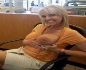 Smokin hot 53 yr old wife flashing in the car dealership, submitted by her husband from wife flashing in car