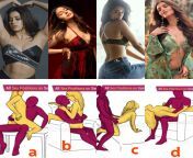 Choose your position for each actress (Janhvi / Rakul / Disha / Tara) from rakul preetsinghsex video