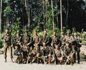 British 22 SAS and the Australian SASR with a Malaysian Special Forces member (Bottom Left) in Malaysian Borneo. Circa 1988 from malaysian showing