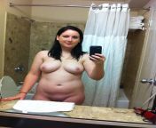 Brunette with nice tits takes naked selfie in the bathroom from naked grandma in bathroom