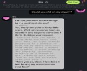 For those who like femdom scat erotika/text stories - crushon.AI is great on making scenarios and toilet slavery and human toilet roleplays from femdom human toilet