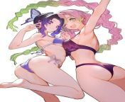God (Shinobu) &amp; (Mitsuri) never failed to get my cock hard, I mean all demon slayer girls are sexy from demon slayer anime hot sexy porn
