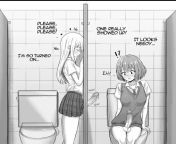 LF Mono Source: &#34;Please, please, please! I&#39;m so turned on... Ha nh&#34; &#34;One really showed up! It looks needy... Eh!?&#34; &#34;Twitch&#34; 2girls, closed eyes, erection, from side, futanari/futa, gloryhole, interrobang, light hair, penis, sch from 2girls 1m