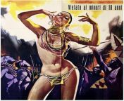 The Italian poster art for Africa Nuda, Africa Violenta from zulu medians África sexual cultural