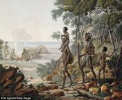 Aborinials arriving in Australia ~50 000 BC, de Agostini from giacomo agostini