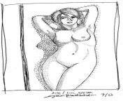 Earliest example of stippling exercise that I could find.. from 2013.. of nude girl. from shinchan musai koyandex of nude