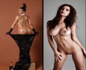 Would you rather...1) Standing animalistic doggy style Kim Kardashian OR 2) Passionate standing missionary Emily Ratajkowski from standing