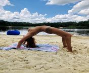 Yoga poses by the beach! ????? Check my OF for a bundle of sexy photos at this nudist beach. I got some dicks hard ? and had lots of fun there ??. Link in comments (free to sub) from brazilian nudist festival