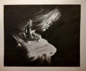 Charcoal drawing of a woman 20 x 25 cm from www x videos cm