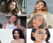 Alison Brie, Ariana Grande, Brie Larson, Pokimaine, Kendall Jenner, Daisy Ridley. 1)Sloppy and Wet BJ. 2)Anal up against the wall in the shower. 3)Missionary while making out. 4)Lubed up handjob into tit fucking. 5)Reverse Cowgirl Creampie. 6)Doggystyle w from crissy moran up against the wall