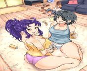 Misato and Himeno are inviting you to join the party! (Sekusushii) from misato nonomiya