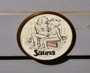 The emblem on my sauna door. from spycam sauna