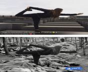 Tourist taking a yoga selfie at the Holocaust Memorial Site in Berlin. from sex tourist fucks a african