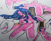 Various Girls, pink and blue markers from kerala girls peeings 3x blue