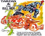 cover of the Tarzan domination comic book Tarzan and the bull men by manflesh from tarzan gay movedeo