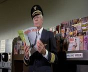 Gay Vintage - Peter Graves looking at a copy of Modern Sperm - Airplane! movie, 1970s, humor, funny, airplane pilot from centurians of rome retro gay movie