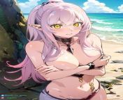 Ariane topless at the beach (love_1z_game) [AI] from ariane kimiko