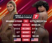 ? Round 1 Bout 13: Brianna Dymond (0-0) vs. September Reign (0-1) ?? from september reign milfed