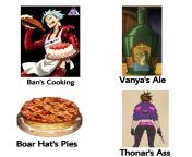 Things i wanted to eat in 7 deadly Sins Grand Cross world. from the seven deadly sins grand cross