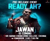Jawan Pre-Release Event Venue And Date Annocunced from sxxxi jawan ladkike