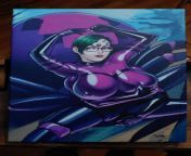 Printed her on canvas! (Re-upload due to image size) Latex ink on stretched canvas, wooden bars. from lfs image size naked 14x fack