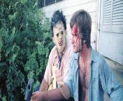 Gunnar Hansen (Leatherface) and William Vail (Kirk) on the set of The Texas Chainsaw Massacre (1974) from vail pidutham kunna
