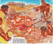 panoramic image formed by pages 14 and 15 of the superman domination comic book superman and the master by manflesh from supermán
