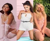 Three sexy sluts on their knees, whose face would you rather pound, Madison Beer, Ariana Grande or Sabrina Carpenter? from madison beer naked at 14
