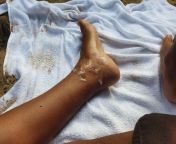 I had a random guy at the nude beach cum on my feet as im giving him a foot job from goddess brianna beach foot job