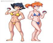 Hi, I&#39;m still new to drawing Anime style characters, so I&#39;m still an amateur. I wanted to draw a gender swap version of Ash and Misty. Any feedback appreciated. from pokemon ash and misty hentai sex video