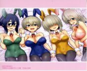 Bunny, Bunny, Bunny, Bunny! - Bunny suit Uzaki-chan with family and friend. From the special edition manga #5 from minus8 bunny