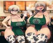 Uzaki Hana and Tsuki offering you some Breast Milk Coffee [Mr. Sakai] (Uzaki-chan wa Asobitai!) from uniforms uzaki chan by ana chuu uzaki chan wa asobitai afrghn jpg