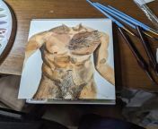 My first watercolor in a decade: someone&#39;s front, from hips to neck. NSFW, WIP (don&#39;t look at the right arm please.) from mature hips at the